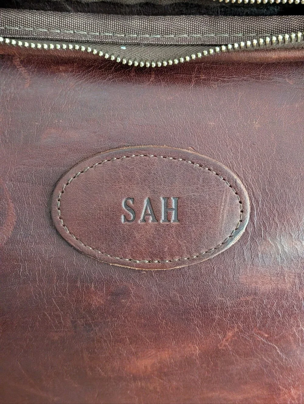 Vintege J.W.HULME CO.Made In America Leather Rolling Carry-On Bag - Brown